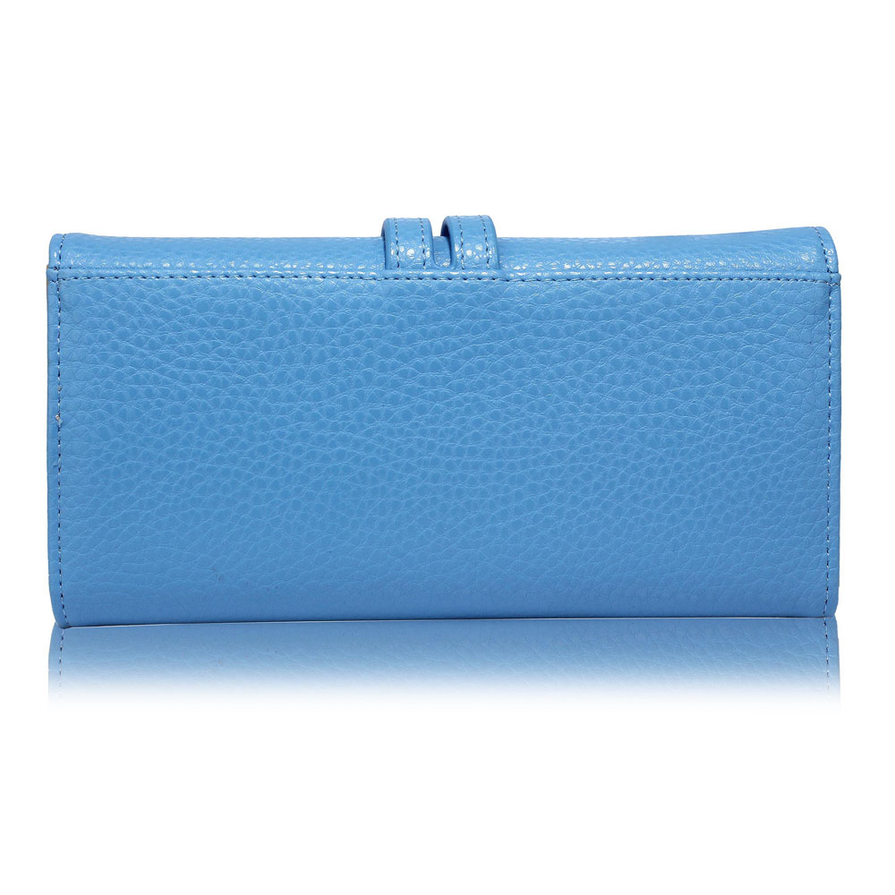 Blue Purse/wallet With Gold Tone Metal