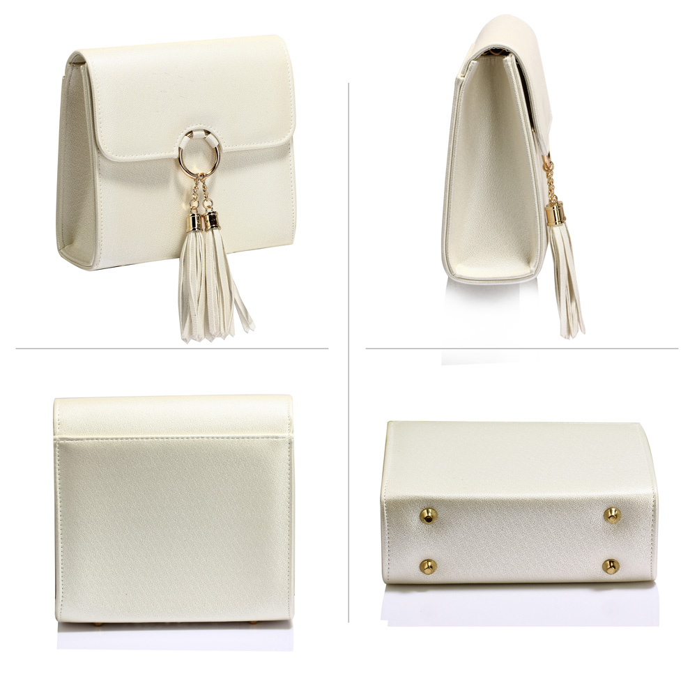 14th Wedding anniversary Ivory Embossed Leather Clutch Bag | Lily Gardner  London