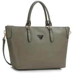 Grey Tote Shoulder Handbag