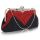 Black & Red beaded crystal clutch bag